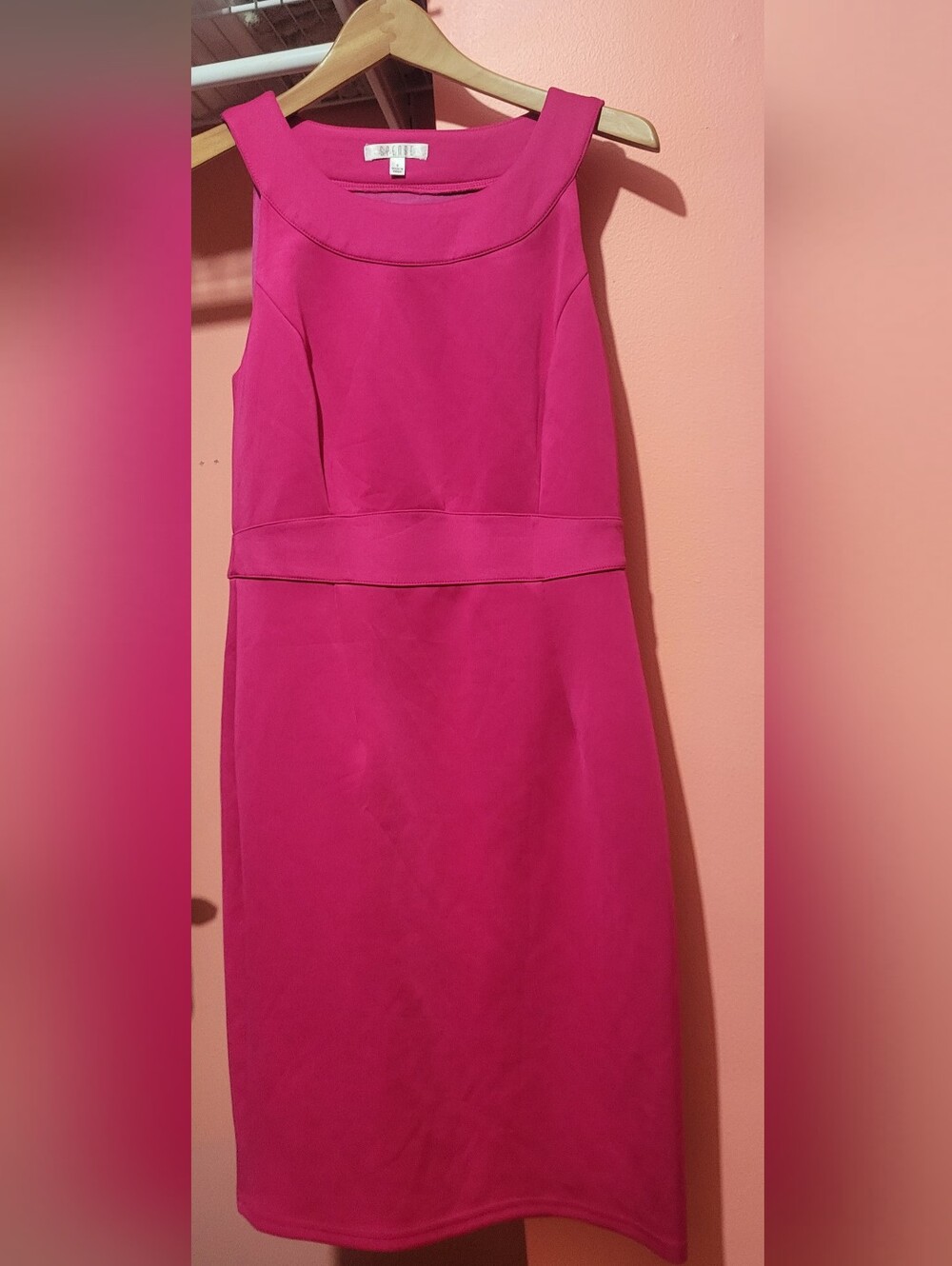 Spense Hot Pink Midi Sheath Dress